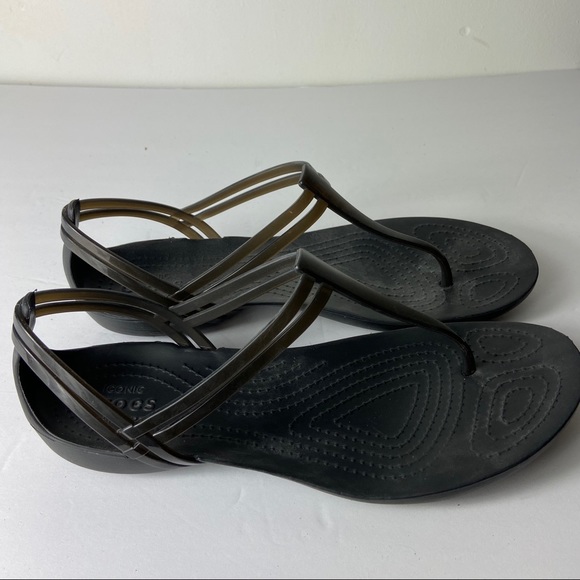 CROCS Shoes | Crocs Women Black Thong Toe Iconic Comfort Sandals | Poshmark